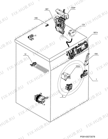 Взрыв-схема стиральной машины Aeg L6047FL - Схема узла Electrical equipment 268